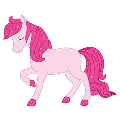 Obraz na płótnie Canvas Pink horse illustration.