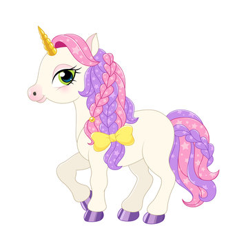 Pink pony illustration.