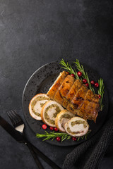 stuffed turkey breast for festive dinner