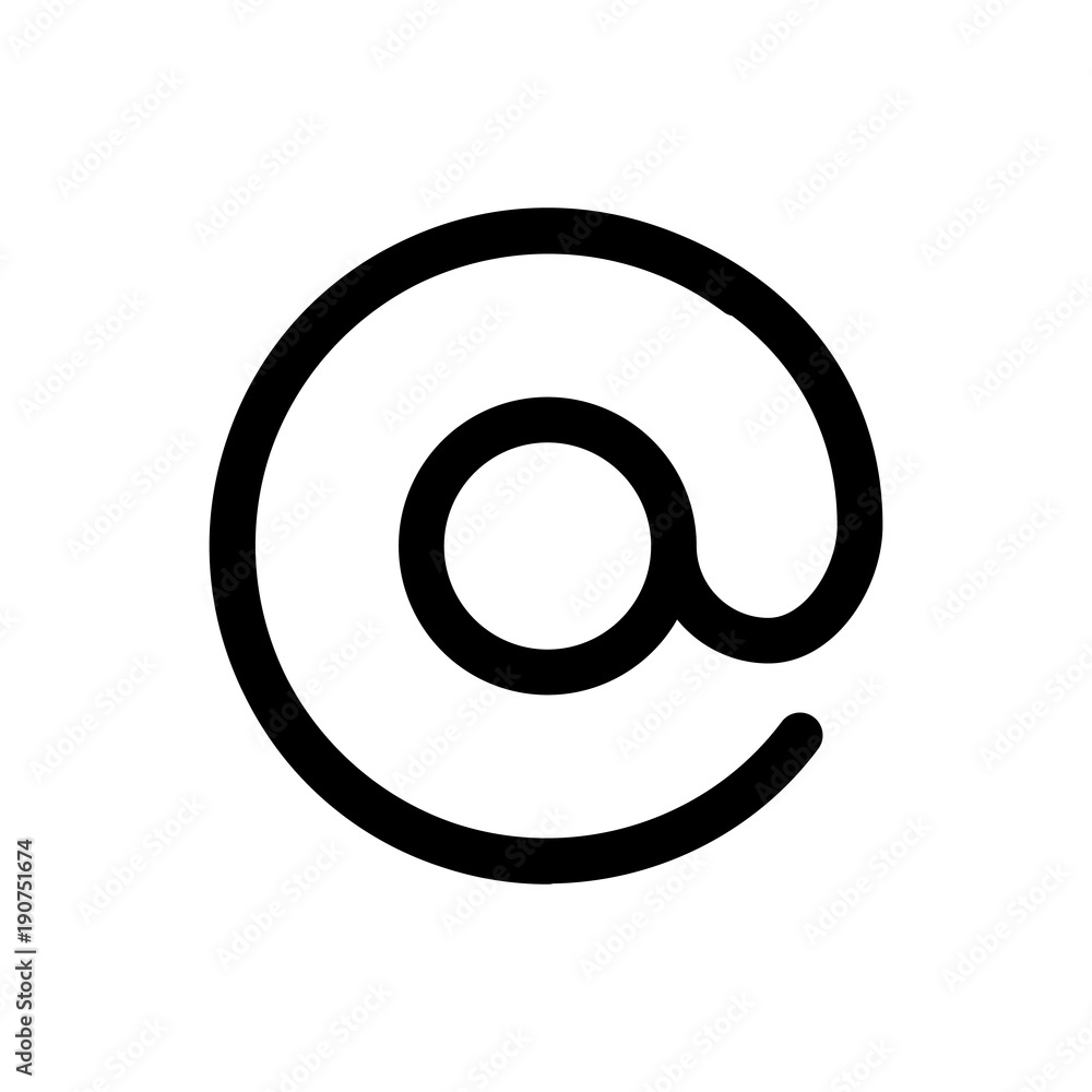 Poster at email icon. symbol of electronic mail communication. outline modern design element. simple black 