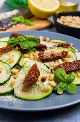 Slices raw zucchini