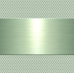 Obraz premium Metallic plate background greenMetallic background, green metal plate texture - vector polished metal