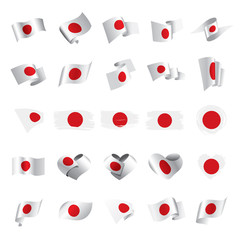 Japan flag, vector illustration