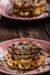 Chocolate banana pancakes