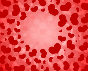 Heart vortex background with bokeh.