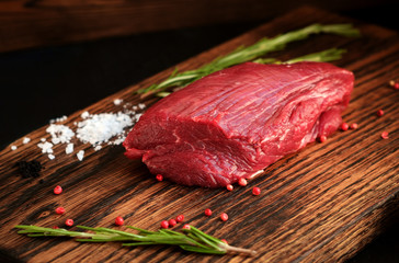 Raw Chateaubriand steak