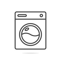Washing machine line icon vector - obrazy, fototapety, plakaty