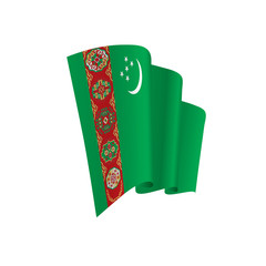 Turkmenistan flag, vector illustration