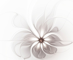 Fototapeta na wymiar Abstract fractal flower on a light background