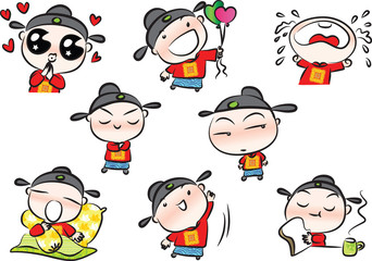 Ancient Chinese officials cartoon