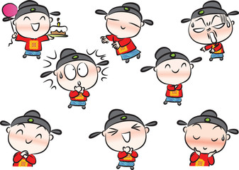 Ancient Chinese officials cartoon