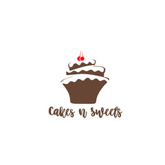 chocolate cake with cream vector illustration