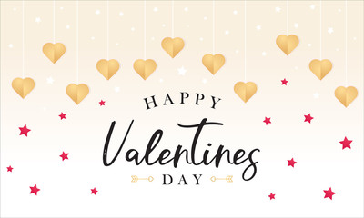 Happy Valentines day greeting card. Web banner for Valentines day. Greeting cards for Valentines day or wedding with heart shapes