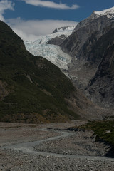 Fototapeta na wymiar View of Franz Josef Glacier located from Westland Tai Poutini National Park on the West Coast of New Zealand's South Island
