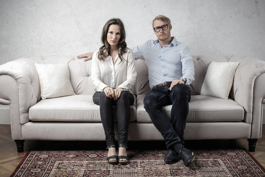 Couple sitting on the sofa