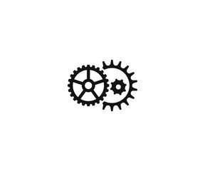 Cogwheel mechanism logo template. Engineering vector design. Gear wheel illustration