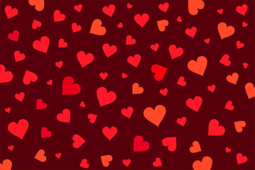 
Love background of hearts on a red background. Design of a romantic greeting card (banner). illustration. Love, romance, wedding. 