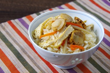 帆立の炊き込みご飯　和食