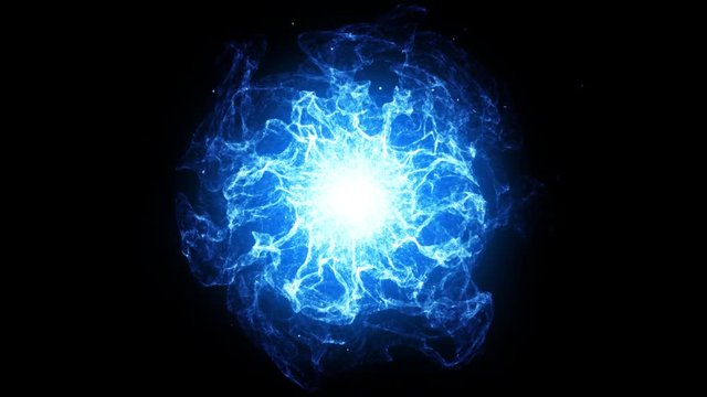 A glowing plasma ball bursts with energy (Loop).