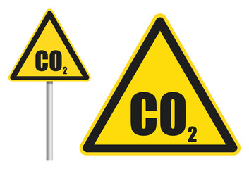 CO2 Schild / Warnung 