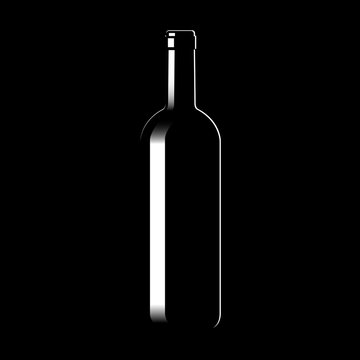 Silhouette of a glass wine bottle