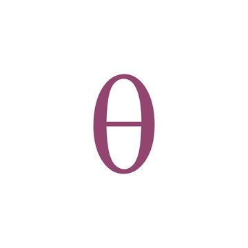 letter teta greek symbol logo vector