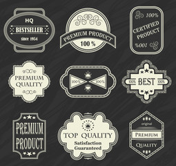 Premium quality labels. Set of retro labels. Vintage collection