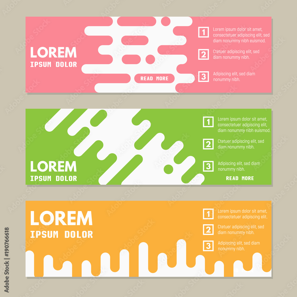 Poster banners template design with text. abstract background with flowing liquid, horizontal, diagonal and