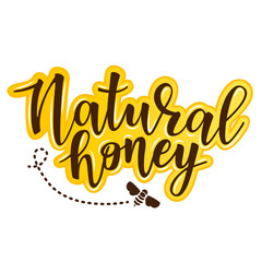 Vector illustration of a 'natural honey' lettering