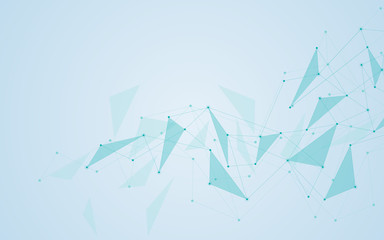 Illustration, global creative social network. Abstract polygonal background with lines and dots.