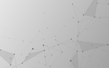 Illustration, global creative social network. Abstract polygonal background with lines and dots.