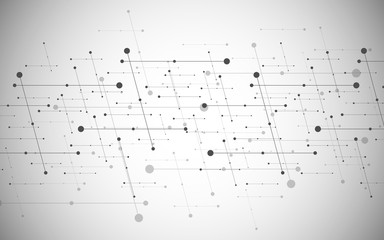 Illustration, global creative social network. Abstract polygonal background with lines and dots.