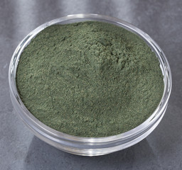Spirulina powder in the bowl - Spirulina