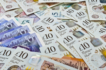 British pounds banknotes 