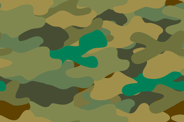 Seamless pattern. Texture uniform military camouflage army. Woodland. Vector