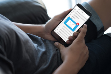 Mail Communication Connection message to mailing contacts phone Global Letters Concept