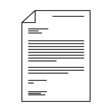sheet document icon in black contour vector illustration
