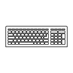 computer keyboard icon in black contour vector illustration