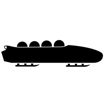 Bobsled. Teams of 4. Icon on white background