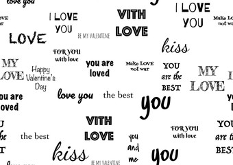 Typographic design text set for valentine day. Modern elements for business, banner or decoration. 