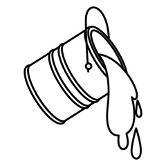paint bucket spilling icon in black contour vector illustration © Grgroup