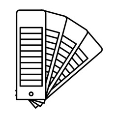 color palette guide scale set in black contour vector illustration