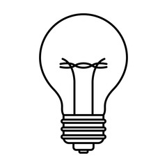 light bulb icon in black contour vector illustration