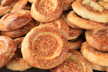 bunch of naan flat breads closeup