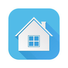 Home icon. Square blue sign
