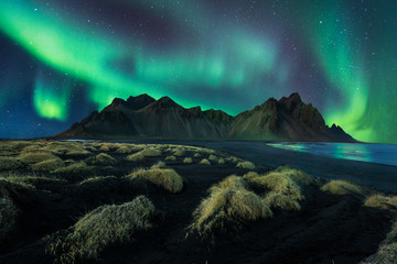 Northern Lights at Stokksnes in Iceland