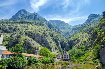 Obraz premium Mountains near old town Kotor, Montenegro.