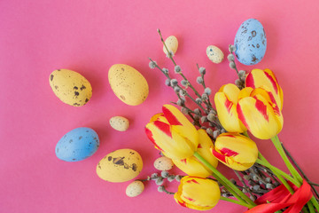 Easter eggs willow branches