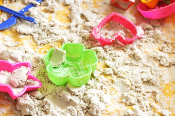 Bright molds for sand modeling in the sandbox