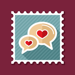 Speech bubbles heart stamp. Happy Valentines Day